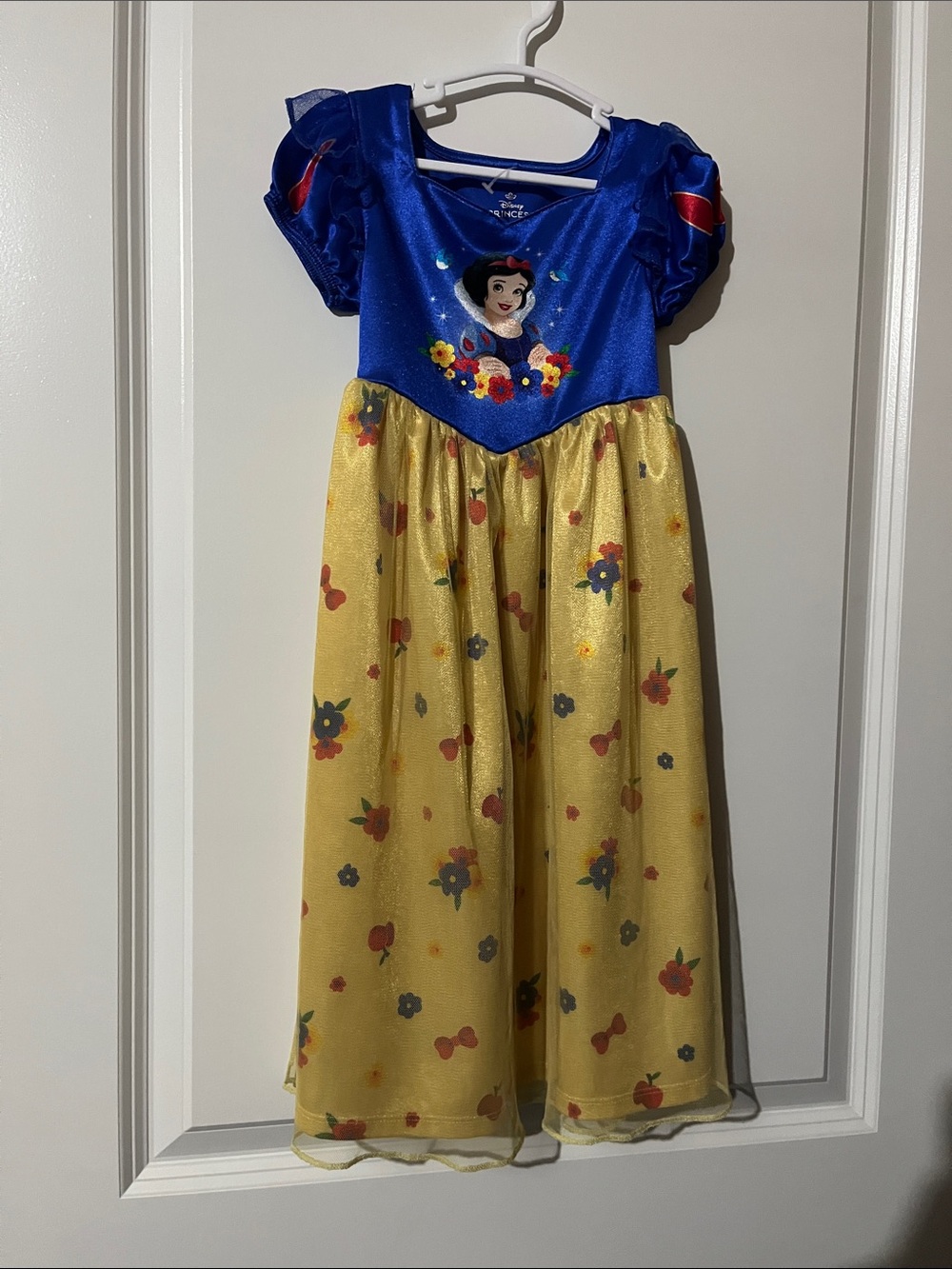 Disney Blue and Yellow Snow Princess Dress with Floral Skirt